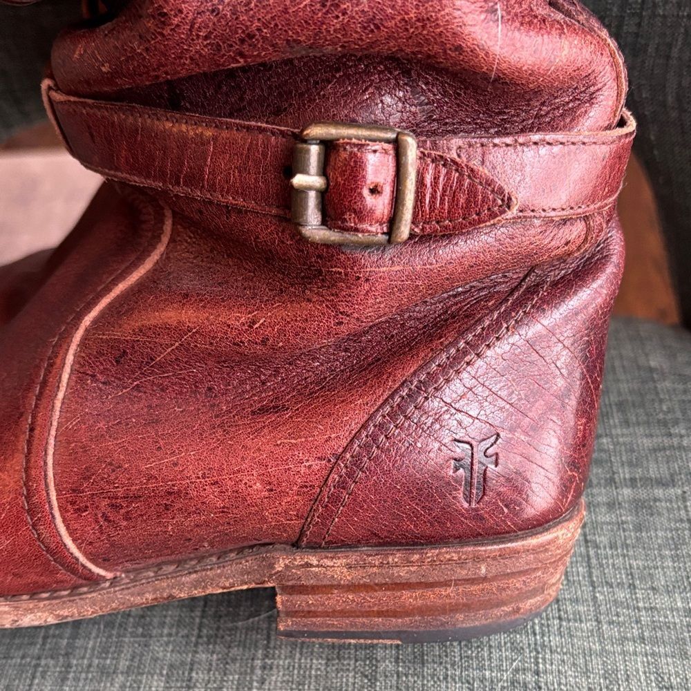 Frye Dorado Brown genuine Leather Riding knee high Boots Womens 7.5 GUC - Picture 3 of 12